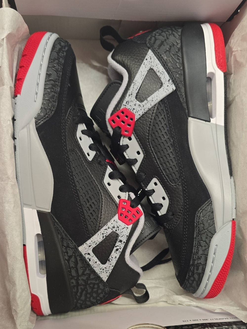 Jordan Men's Black, Red and Grey Retro Athletic Sneakers